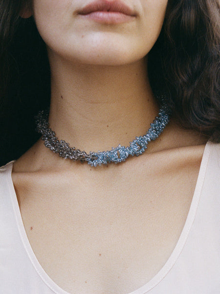 collier Assak brun bleu