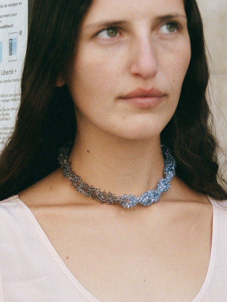 collier Assak brun bleu