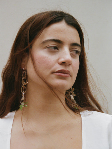 collier Dila grandes boucles d'oreilles miel