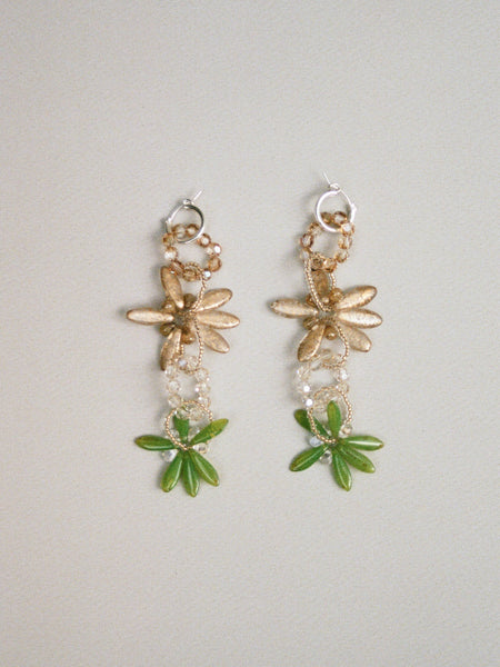 collier Dila grandes boucles d'oreilles miel