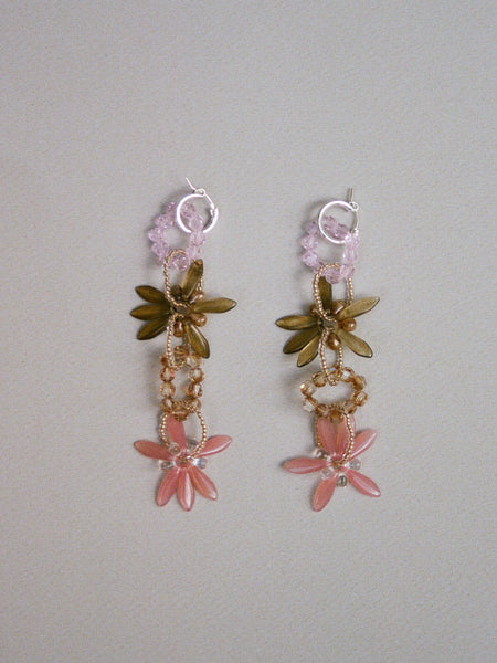 collier Dila grandes boucles d'oreilles rose
